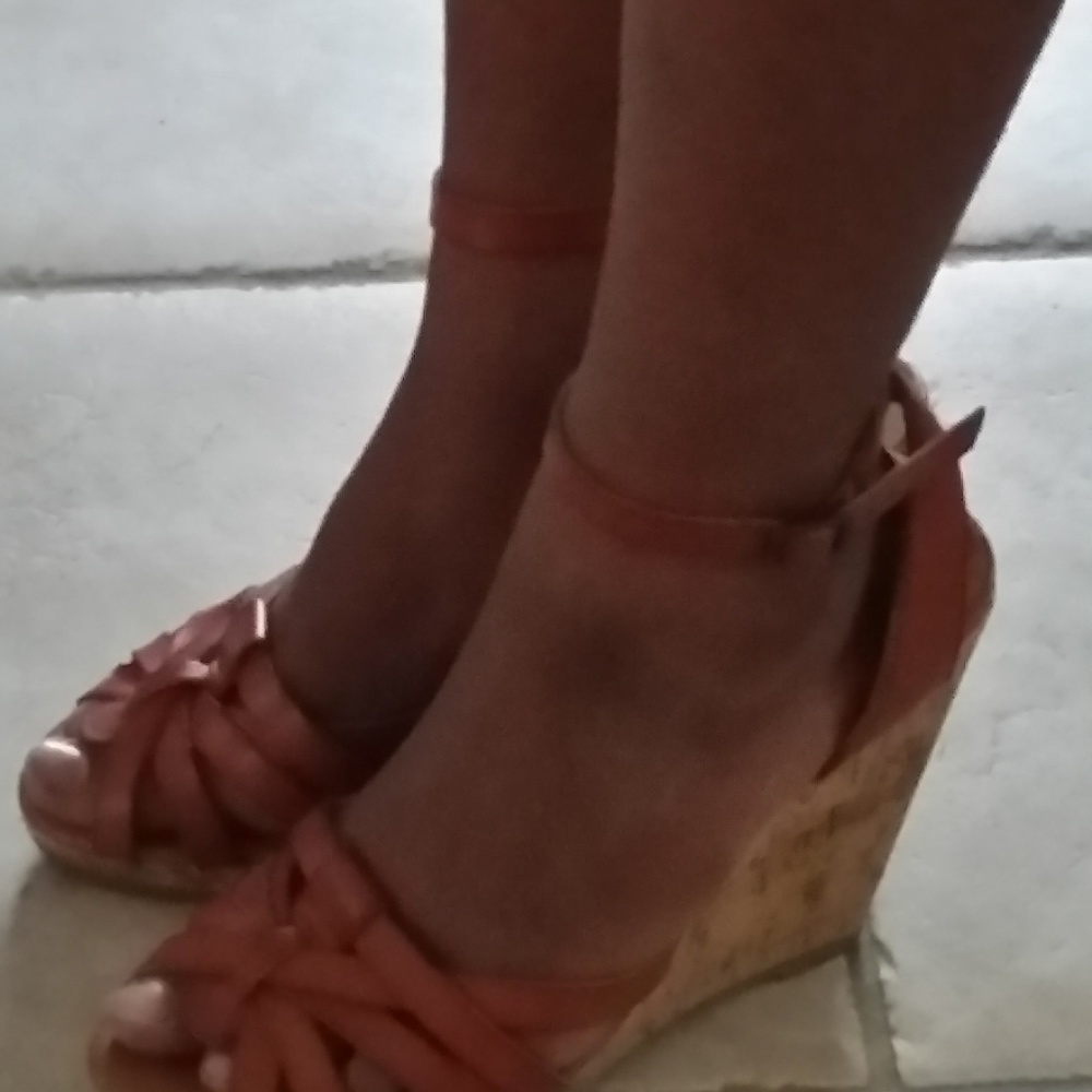 Brown Wedge Sandal with Ankle Strap